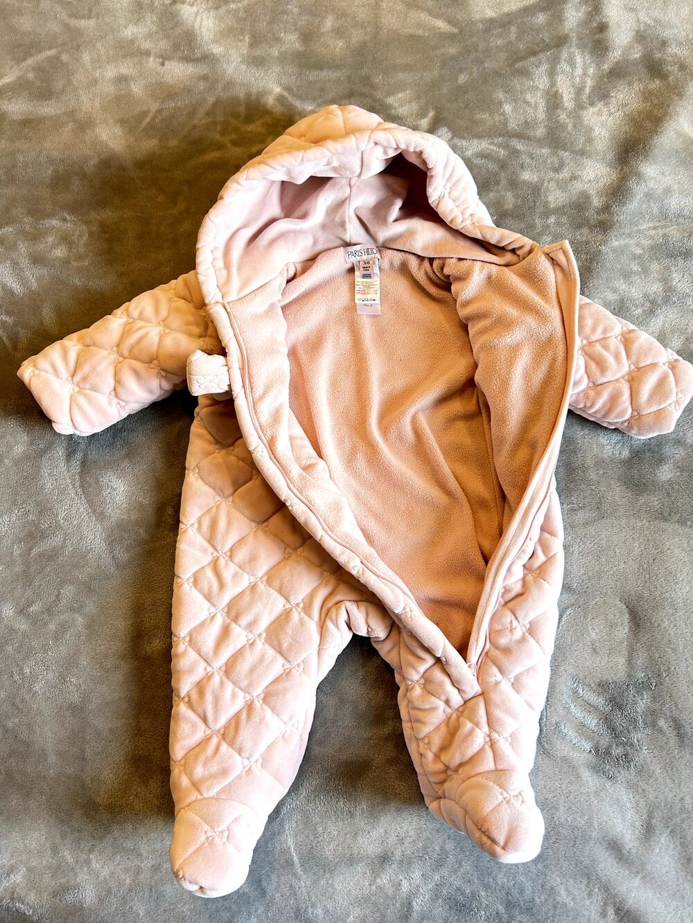 Luxurious Pink Paris Hilton Quilted Baby Snowsuit, Coquette